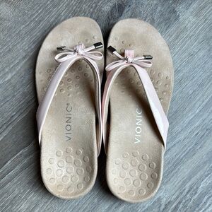 Vionic Pink and Tan Sandals with Comfort and Style